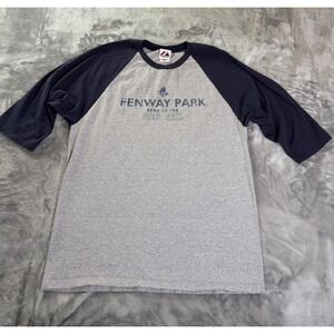 Vintage 2000s Majestic Fenway Park Home of the Red Sox T Shirt Men XL Gray Navy